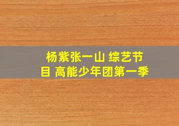 杨紫张一山 综艺节目 高能少年团第一季